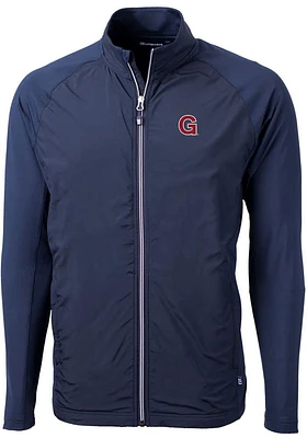 Cutter and Buck Gonzaga Bulldogs Mens Navy Blue Adapt Eco Light Weight Jacket