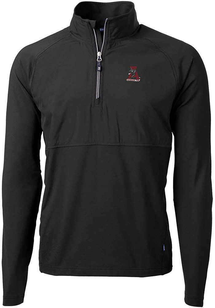 Cutter and Buck Alabama Crimson Tide Mens Adapt Eco Hybrid Long Sleeve Qtr Zip Pullover