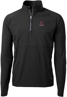 Cutter and Buck Alabama Crimson Tide Mens Adapt Eco Hybrid Long Sleeve Qtr Zip Pullover