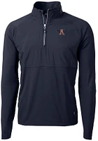 Cutter and Buck Auburn Tigers Mens Navy Blue Vault Adapt Eco Hybrid Long Sleeve Qtr Zip Pullover