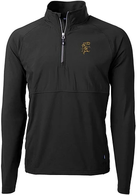 Cutter and Buck Grambling State Tigers Mens Black Vault Adapt Eco Hybrid Long Sleeve Qtr Zip Pul..