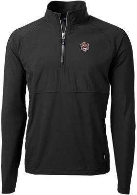Cutter and Buck LSU Tigers Mens Adapt Eco Hybrid Long Sleeve Qtr Zip Pullover