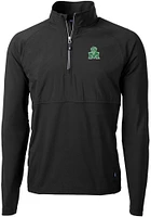 Cutter and Buck Marshall Thundering Herd Mens Black Vault Adapt Eco Hybrid Long Sleeve Qtr Zip P..