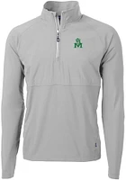 Cutter and Buck Marshall Thundering Herd Mens Grey Vault Adapt Eco Hybrid Long Sleeve Qtr Zip Pull..