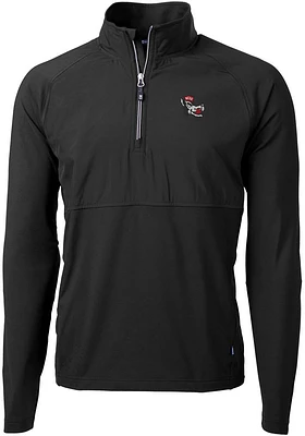 Cutter and Buck NC State Wolfpack Mens Vault Adapt Eco Hybrid Long Sleeve Qtr Zip Pullover