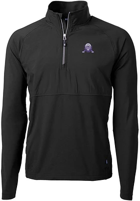 Mens Northwestern Wildcats Black Cutter and Buck Vault Adapt Eco Hybrid Qtr Zip Pullover