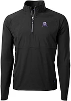 Mens Northwestern Wildcats Black Cutter and Buck Vault Adapt Eco Hybrid Qtr Zip Pullover