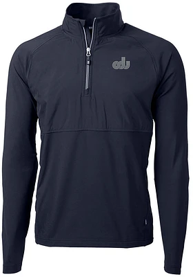 Cutter and Buck Old Dominion Monarchs Mens Navy Blue Adapt Eco Hybrid Long Sleeve Qtr Zip Pullov..