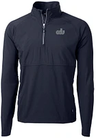 Cutter and Buck Old Dominion Monarchs Mens Navy Blue Adapt Eco Hybrid Long Sleeve Qtr Zip Pullov..