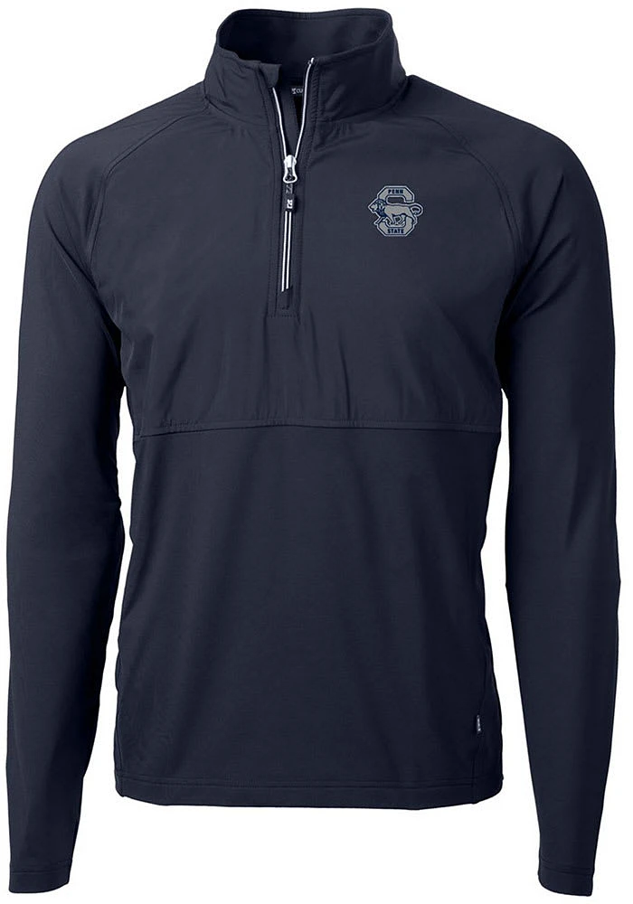 Cutter and Buck Penn State Nittany Lions Mens Navy Blue Vault Adapt Eco Hybrid Long Sleeve Qtr Zip..