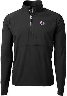 Cutter and Buck TCU Horned Frogs Mens Adapt Eco Hybrid Long Sleeve Qtr Zip Pullover