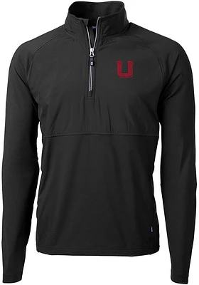 Cutter and Buck Utah Utes Mens Adapt Eco Hybrid Long Sleeve Qtr Zip Pullover