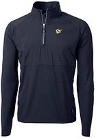 Cutter and Buck West Virginia Mountaineers Mens Navy Blue Adapt Eco Hybrid Long Sleeve Qtr Zip P..