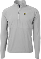 Cutter and Buck West Virginia Mountaineers Mens Grey Adapt Eco Knit Long Sleeve Qtr Zip Pullover