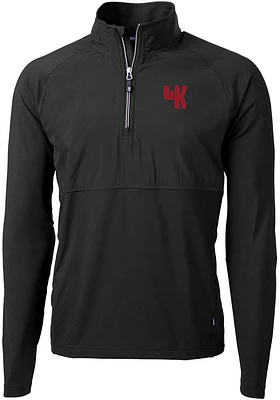 Cutter and Buck Western Kentucky Hilltoppers Mens Black Adapt Eco Hybrid Long Sleeve Qtr Zip Pul..