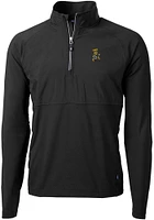 Cutter and Buck Wichita State Shockers Mens Black Adapt Eco Hybrid Long Sleeve Qtr Zip Pullover