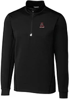 Cutter and Buck Alabama Crimson Tide Mens Black Traverse Stretch Long Sleeve Qtr Zip Pullover