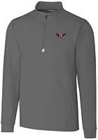 Cutter and Buck Auburn Tigers Mens Grey Traverse Stretch Long Sleeve Qtr Zip Pullover
