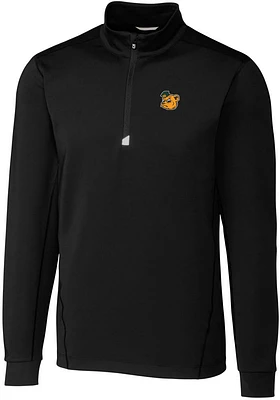 Cutter and Buck Baylor Bears Mens Black Vault Traverse Long Sleeve Qtr Zip Pullover