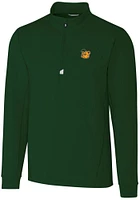 Cutter and Buck Baylor Bears Mens Green Traverse Stretch Long Sleeve Qtr Zip Pullover