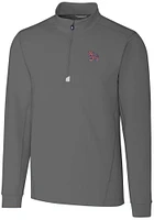 Cutter and Buck Clemson Tigers Mens Grey Traverse Stretch Long Sleeve Qtr Zip Pullover