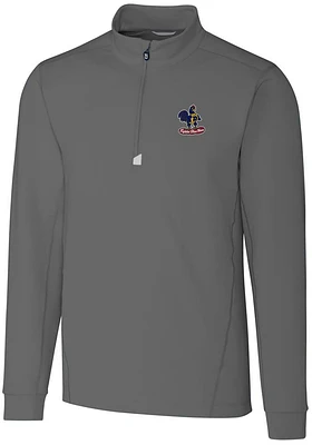 Cutter and Buck Delaware Fightin' Blue Hens Mens Traverse Stretch Long Sleeve Qtr Zip Pullove