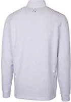 Cutter and Buck Delaware Fightin' Blue Hens Mens White Traverse Stretch Long Sleeve Qtr Zip Pull..