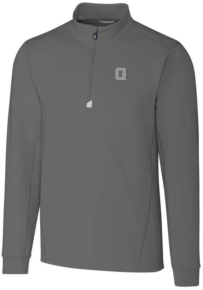 Cutter and Buck Georgetown Hoyas Mens Vault Traverse Long Sleeve Qtr Zip Pullover
