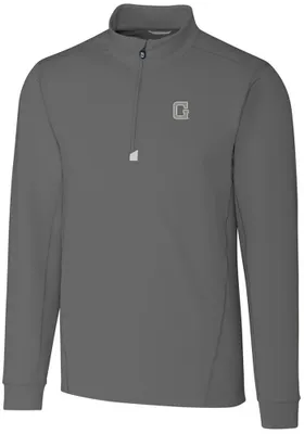 Cutter and Buck Georgetown Hoyas Mens Vault Traverse Long Sleeve Qtr Zip Pullover