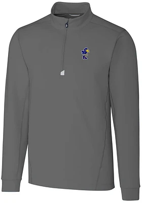 Cutter and Buck Kansas Jayhawks Mens Vault Traverse Long Sleeve Qtr Zip Pullover