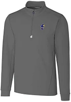 Cutter and Buck Kansas Jayhawks Mens Vault Traverse Long Sleeve Qtr Zip Pullover