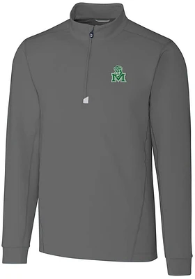 Cutter and Buck Marshall Thundering Herd Mens Traverse Stretch Long Sleeve Qtr Zip Pullover