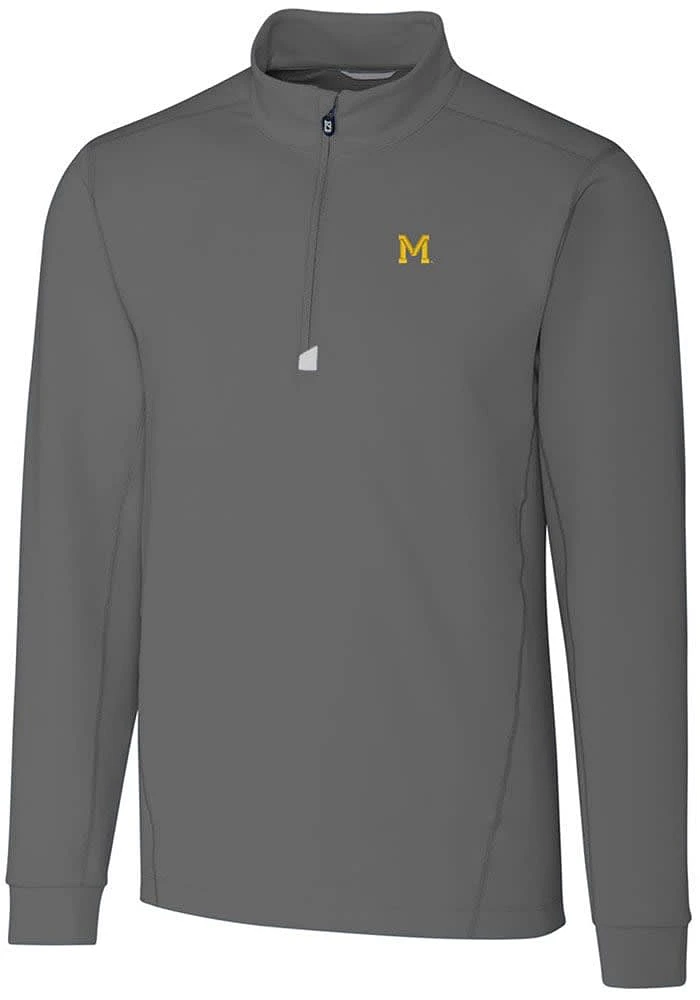Cutter and Buck Michigan Wolverines Mens Vault Traverse Long Sleeve Qtr Zip Pullover