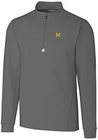 Cutter and Buck Michigan Wolverines Mens Vault Traverse Long Sleeve Qtr Zip Pullover