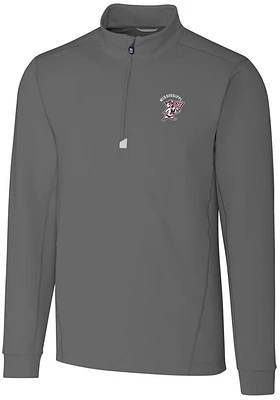 Cutter and Buck Mississippi State Bulldogs Mens Grey Vault Traverse Long Sleeve Qtr Zip Pullover