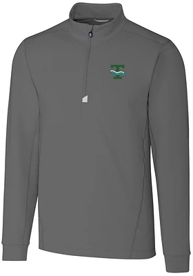 Cutter and Buck Tulane Green Wave Mens Vault Traverse Long Sleeve Qtr Zip Pullover