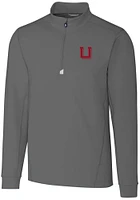 Cutter and Buck Utah Utes Mens Vault Traverse Long Sleeve Qtr Zip Pullover