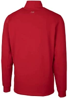 Cutter and Buck Utah Utes Mens Red Traverse Stretch Long Sleeve Qtr Zip Pullover