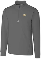 Cutter and Buck West Virginia Mountaineers Mens Grey Vault Traverse Long Sleeve Qtr Zip Pullover