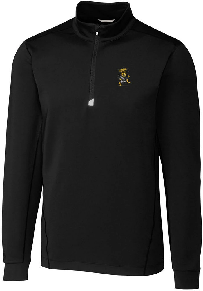 Cutter and Buck Wichita State Shockers Mens Black Vault Traverse Long Sleeve Qtr Zip Pullover