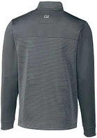 Cutter and Buck Air Force Falcons Mens Grey Traverse Stripe Stretch Long Sleeve Qtr Zip Pullover