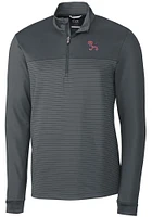 Cutter and Buck Clemson Tigers Mens Vault Traverse Stripe Long Sleeve Qtr Zip Pullover