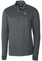 Cutter and Buck Michigan State Spartans Mens Grey Vault Traverse Stripe Long Sleeve Qtr Zip Pullov..