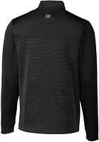 Cutter and Buck NC State Wolfpack Mens Black Traverse Stripe Stretch Long Sleeve Qtr Zip Pullove..