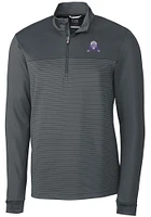 Mens Northwestern Wildcats Cutter and Buck Vault Traverse Stripe Qtr Zip Pullover