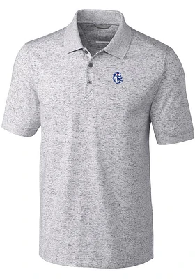 Cutter and Buck Fresno State Bulldogs Mens Grey Vault Advantage Space Dye Short Sleeve Polo