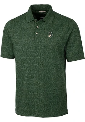 Cutter and Buck Michigan State Spartans Mens Green Advantage Space Design Short Sleeve Polo