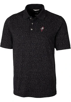 Cutter and Buck Ohio State Buckeyes Mens Black Vault Advantage Space Dye Short Sleeve Polo