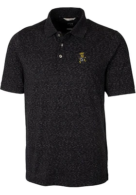 Cutter and Buck Wichita State Shockers Mens Black Advantage Space Dye Short Sleeve Polo