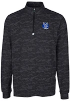Cutter and Buck Air Force Falcons Mens Black Traverse Camo Print Stretch Long Sleeve Qtr Zip Pul..